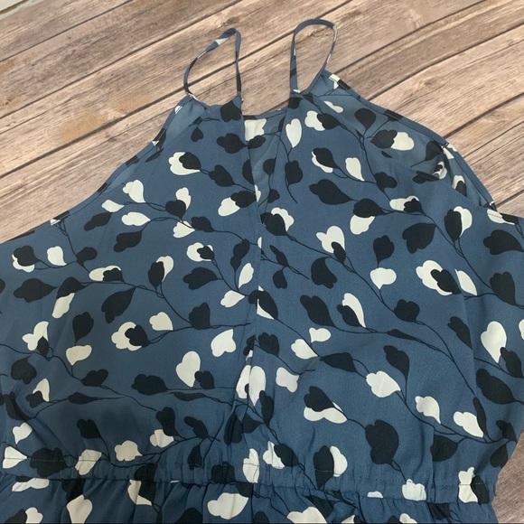 LOFT Ann Taylor Blue Vine Halter Midi Dress - Picture 5 of 8